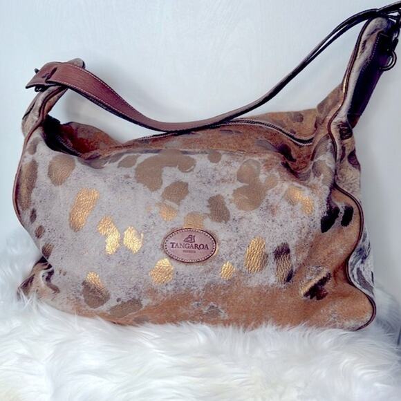 Terrida Tangaroa Venezia Animal Print Leather Travel Duffle Weekend Bag - Picture 1 of 16